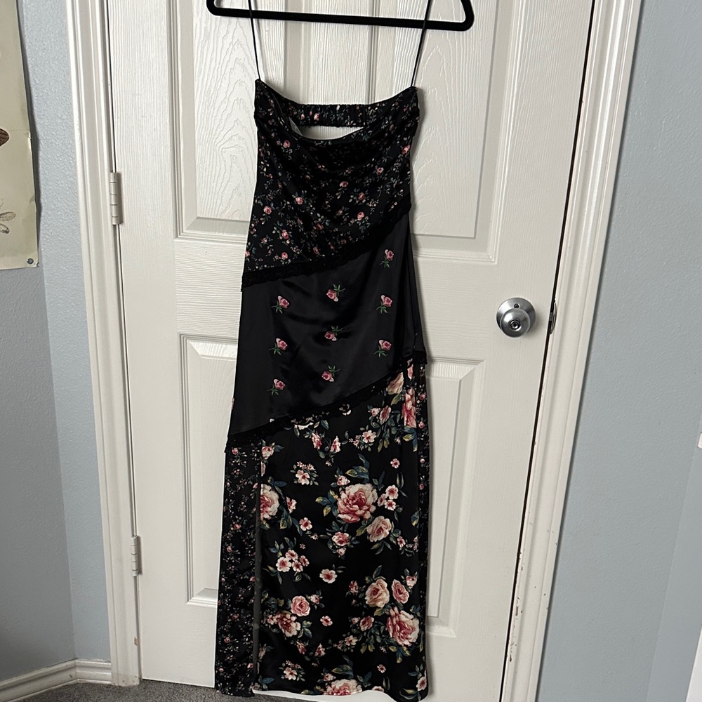 Altar'd State Black Floral Maxi Dress